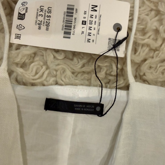 Zara White Linen Blend Maxi Dress NWTs - Picture 5 of 6